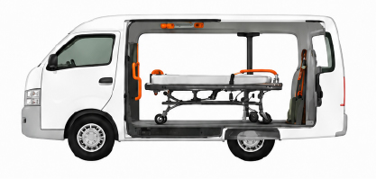 ストレッチャーを乗せた車両